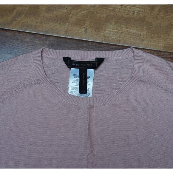 BCBG Maxazria Soft Fine Ribbed Knit Sweater Jumper Top Soft Pink Size XXS Small - Picture 6 of 7